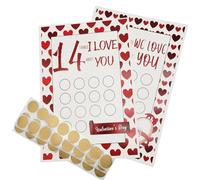 Calendrier de l' à gratter avec 14 choses que je t'aime à gratter, pour la Saint-Valentin, compte à rebours pour le bricolage des enfants, cadeau personnalisé pour votre fille