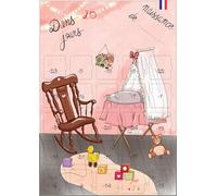 Calendrier de l’Avant Naissance | 25 Astuces Futurs Parents | Grande Carte A3 Illustrée | Sans Chocolat | Cadeau de Grossesse & Baby Shower | Avec Chevalet Carton Adhésif