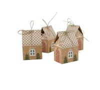 Calendrier de l’Avent 2025 DIY 24 boîtes kraft numérotées + autocollants + corde 10 m, petite maison à suspendre, décoration personnalisable Noël fête enfant adulte