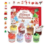 Calendrier de l Avent 24 Jours de Slime | Décoration Compteur à Rebours Slime Ornements | Artisanat Éducatif de Noël pour | Activité Familiale pour Maison et École