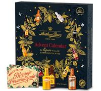 Calendrier de l’Avent Anthon Berg 2025 · Édition Livre Gourmet 375 g avec 24 Mini Bouteilles en Chocolat Noir Fourrées · Carte Personnalisée Incluse Cia&Co · Cadeau de Noël Élégant et Raffiné