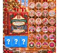 Calendrier de l’Avent au Diamant 24 Décorations | Mini Calendrier de l’Avent Art Diamant 24 pcs : kit déco DIY perles pour célébrer Noël en créant 1 ornement par jour.