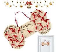 Calendrier De L Avent Avec Ornement En Os Chien Panneau Bois Décoration Noël,Panneau Pour Porte D'Entrée Compte Rebours 25 Jours,Pour Mur Cheminée Intérieur Extérieu