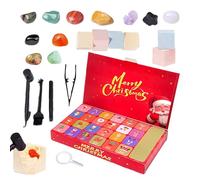 Calendrier De L Avent - Calendrier De Noël Pour Les - Ensemble d'Accessoires pour Vingt Quatre Jours avec Thème de Fouille de Cristaux Roche Cadeaux pour Bas de Noël et Faveurs de Fête pour