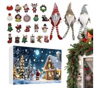 Calendrier de l Avent de Noël,Set de Compte à Rebours Gnome 24 Jours - Jouet Festif pour Fête Festival Activités Familiales - Enfant Garçon Fille