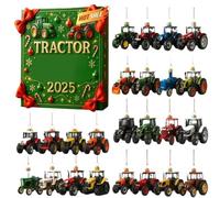 Calendrier de l Avent - Décoration en Acrylique 2D - 24 Jours de Décorations pour Arbre de Noël avec Motif Tracteur,Pour Adultes Famille Soirée De Fête Et Célébration