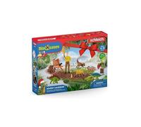 Calendrier de l avent Dinosaures Schleich Jurassic - Figurines Animaux Dinos et Accessoires - Set Jouets et carte offerte
