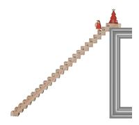 Calendrier de l’Avent du Père Noël montant les escaliers | Calendrier de l'Avent en bois 2024 | Calendrier de compte à rebours de Noël de 24 jours avec escalier d'escalade du Père Noël | Calendrier