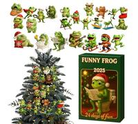 Calendrier De L Avent,Figurine De Grenouille En Acrylique Plat 2D | Grenouille Festive Pour Sapin De Noël 24 Jours | Pour Amis Famille Passionnés Saison Des Fêtes Maison