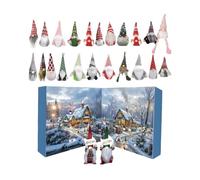 Calendrier de l Avent Gnome de Noël | 24 Jours de Compte à Rebours avec des Gnomes en Peluche | Figurines Nains Décoratifs pour Arbre de Noël Cheminée Centre de Table | Décoration Fête