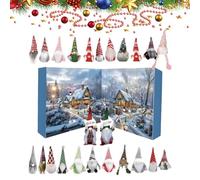 Calendrier de l Avent Gnome de Noël | 24 Jours de Compte à Rebours avec des Gnomes en Peluche | Figurines Nains Décoratifs pour Arbre de Noël Cheminée Centre de Table | Décoration Fête