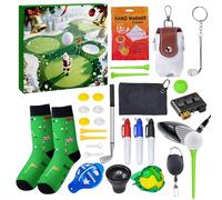 Calendrier De L Avent Golf Thème 24 Jours, Calendrier de Compte à Rebours, Accessoires Golf Clubs Balls Tees Carnet De Score Pour Hommes Adultes Adolescents Fêtes