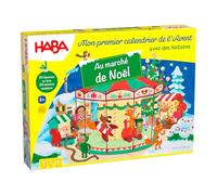 Calendrier de l’Avent HABA - Au marché de Noël - 24 figurines en bois conçues avec amour et un décor de jeu en 3D - pour les enfants à partir de 2 ans.