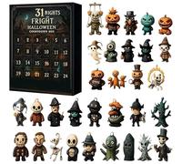 Calendrier de l’Avent Halloween 2025 - 31 Nuits de Frissons, Coffret Cadeau avec Figurines d’Horreur, Poupées Effrayantes, Charms à Suspendre & Mini Décorations (31 jours)