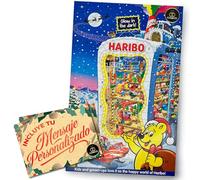 Calendrier de l’Avent HARIBO 2025 · Édition Lumineuse Brille dans le Noir · 24 Sachets de Bonbons Gélifiés Variés · Inclut Carte Personnalisée Cia&Co · Idéal Enfant, Famille ou Cadeau Original de Noël