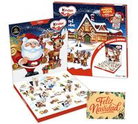 Calendrier de l’Avent Kinder POP UP 2025 · 24 Chocolats Variés Kinder · Design 3D avec Père Noël et Rennes · Carte Personnalisable Incluse · Cadeau Gourmand pour Enfants et Familles · 125 g