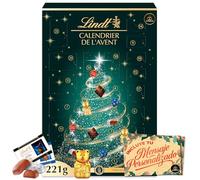 Calendrier de l’Avent LINDT 2025 Arbre de Noël · 24 Chocolats Suisses Lindor & Excellence · Assortiment Gourmet avec Ours, Cœurs & Pralinés · Carte Personnalisable Cia&Co 221 g · Cadeau de Noël Élégan