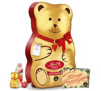 Calendrier de l’Avent LINDT TEDDY 2025 Grand Format 310 g · Avec Carte Personnalisable Cia&Co · Assortiment de Chocolats au Lait et Figurines Lindt · Cadeau Premium de Noël Familial ou d’Entreprise