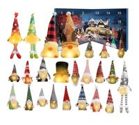 Calendrier De L Avent Lutin Compte À Rebours - 24 Jours De Décorations De s Naines | Figurines De Lutin Festives Lumineuses - Bureau Cheminée Étagère Entrée Sapin De Noël Adultes Ca