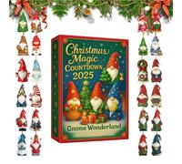 Calendrier de l Avent Nain de Noël | 24 Jours Compte à Rebours Pendant Nain | 2025 Décoration Acrylique Collection Fête Célébration | Ornement Arbre pour