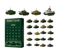 Calendrier De L Avent Noël 2025 | Collectionnable Cadeaux de Fête 2025 2e - Calendrier Iconique De L'Avent Tank Ornement,Pour Adultes Collectionneurs Passionnés D Histoire Fenêtre Intérieur Mur