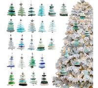 Calendrier de l Avent Noël 2025 en Verre de Mer - Décor en Acrylique 2D,24 Jours Calendrier de Compte à Rebours Inspiré par - pour Arbre de Noël Rétroviseur de Voiture Adultes