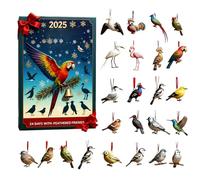 Calendrier de l Avent Oiseaux Compte à Rebours,2D Plat Vacances Hiver - Calendrier Compte À Rebours 24 Jours Décorations Thème Oiseau - Pour Arbre Fenêtre Mur Porte