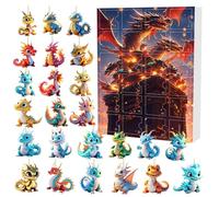 Calendrier De L’Avent Pendentif Dragon 2024, Calendrier De L'Avent De Noël Dragon, Calendrier Du Compte À Rebours Noël Avec 24 Pendentifs En Acrylique 2D, Décorations Suspendues Pour Arbre De Noël