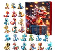 Calendrier De L’Avent Pendentif Dragon 2024, Calendrier De L'Avent De Noël Dragon, Calendrier Du Compte À Rebours Noël Avec 24 Pendentifs En Acrylique 2D, Décorations Suspendues Pour Arbre De Noël