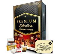 Calendrier de l’Avent Premium Moments 2025 · Édition de Luxe XXL · 24 Délices Chocolatés · Ferrero Rocher, Raffaello, Lindt, Nestlé et plus · Carte Personnalisée et Étoile Dorée de Noël - 640 g