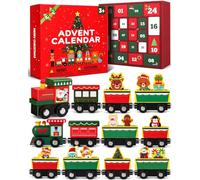 Calendrier de l’Avent Train 2026, jeu ferroviaire magnétique en bois | 24 jours de découvertes avec trains et figurines en bois magnétiques à relier, pour construire et imaginer de histoires