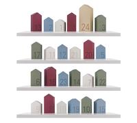 Calendrier de l’Avent Village carton multicolore 7.7x18x7.7 cm