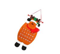 Calendrier de l ' de Noël en tissu feutré, compte à rebours, 24 pochettes numérotées, décoration de vacances pour tenir un jouet, arbre de Noël en bois chocolat