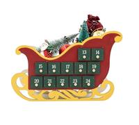 Calendrier de l ' décoratif en traîneau avec compte à rebours | Corps de calendrier en bois, porte à 24 numéros pour le compte à rebours quotidien et affichage sur table
