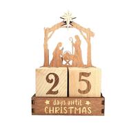 Calendrier de l ' en bois avec compte à rebours de Noël Calendrier des chiffres de Jésus de la Nativité pour répondre comptes à rebours de Noël Calendriers Comptes à rebours pour les en