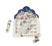 Calendrier de l ' pour les comptes à rebours de Noël | Conception de village d ' hiver en bois, 17, 8 X 20, 3 cm Activité familiale saisonnière en décembre
