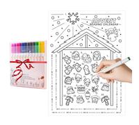 Calendrier de la Nativité, ensemble d'histoires de religieuses, compte à rebours de 24 jours, jouet éducatif interactif, ensemble de jeu de figurines en bois durable, décoration d'intérieur famil