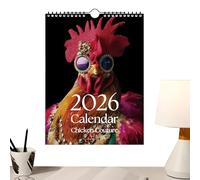 Calendrier de l'Année 2026 Planificateur d'Agenda Mensuel à Thème Poule