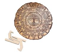 Calendrier de l'année gravé en forme de roue de l'année - Calendrier celtique - Arbre de vie païen - Décoration sur le thème Wiccan - Décoration d'intérieur