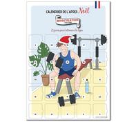 Calendrier de l'Après-Noël pour Homme | Format A3 avec Chevalet | 25 Exercices de Musculation Quotidiens | Programme Fitness Post-Fêtes | Affiche Défi Sportif Humoristique