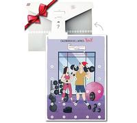 Calendrier de l'après-Noël Sport en Couple, Format A3 | 25 Défis Fitness Quotidiens Post-Noël, Pochette Cadeau Personnalisable et Chevalet Inclus, Papier Cartonné