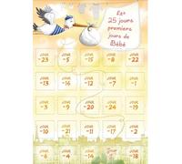 Calendrier de l'Avant & Après Naissance - 25 Jours de Conseils, Astuces & Défis - Format A3 Cartes Géantes - Chevalet Carton Inclus - Illustrations à la Main - Idée Cadeau Future Maman Jaune