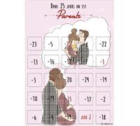 Calendrier Evenement | Calendrier de l'avant Naissance 25 jours | Cadeau de Naissance ou Baby Shower | Compte à rebours pour jeunes et futurs parents | 25 cases à ouvrir