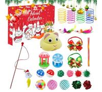 Calendrier de l'avènement 2025 avec jeux pour chats | calendrier de Noël avec jouets assortis pour chats, idée cadeau saisonnier festif pour femmes garçons famille amis personnes amateurs