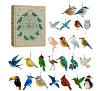 Calendrier de l'avènement des oiseaux 2026, calendrier compte à rebours de | Décorations en acrylique 2D sur le thème des oiseaux, cadeau festif pour les amateurs d'oiseaux et les adultes et les enfants