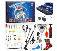 Calendrier de l'Avenir de Pêche 2025, 24 Jours Noël Calendrier de l'Avenir Unique Hommes avec Cadeaux à Thème de Pêche