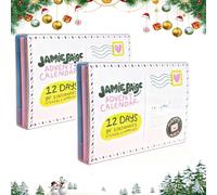 Calendrier de l'Avent 12 jours de Happy Mail, 12 enveloppes avec autocollants et surprises, calendrier de compte à rebours de papeterie et d'autocollants, boîte surprise de journalisation (2pcs)