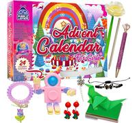 Calendrier de l'Avent 2019 motif coccinelle violette avec 24 cadeaux uniques dont accessoires licorne, pinces à cheveux, bracelets mignons, grand nœud à cheveux et bien plus encore.