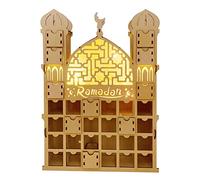 Calendrier de l'Avent 2022 Décorations du Ramadan, Calendrier du compte à rebours du Ramadan DIY Calendrier du compte à rebours du tiroir s'allume Eid Mubarak Calendrier de l'Avent en Bois Ramadan