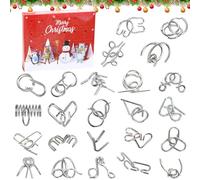 Calendrier de L'avent 2023, 24 Pièces Compte à Rebours de Noël, Casse-Tête Calendrier, Métal Puzzle, Cadeau Noel, Calendrier de L'avent Casse Tete, Surprise Calendrier du Compte à Rebours de Noël